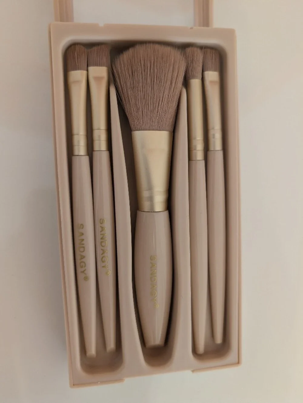 Pink 5-Piece Travel Makeup Brush Set